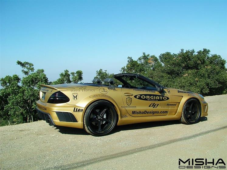 Mercedes SL Wide Body Kit on Gold SL55 AMG