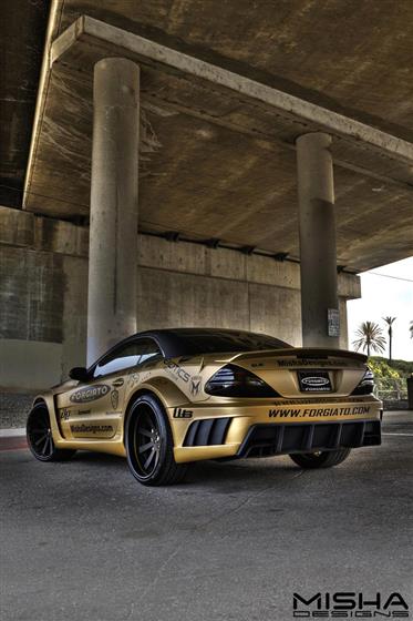 Mercedes SL Wide Body Kit on Gold SL55 AMG