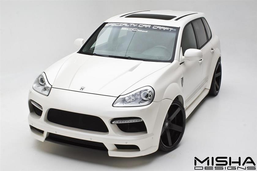 Porsche Cayenne Wide Body Kit on white Cayenne 957 | Misha Designs in ...