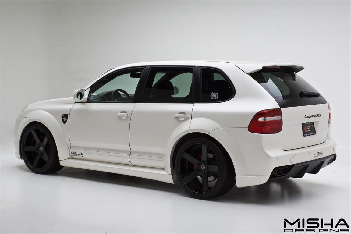 Porsche Cayenne Wide Body Kit on white Cayenne 957 - Misha Designs ...