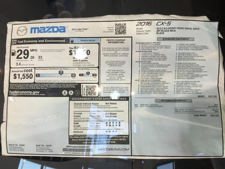 2016 Mazda CX-5 Star Wars Package