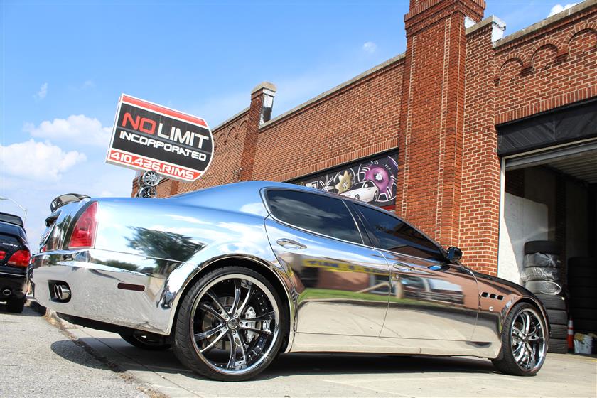 Maserati Quattroporte With Full Chrome Wrap
