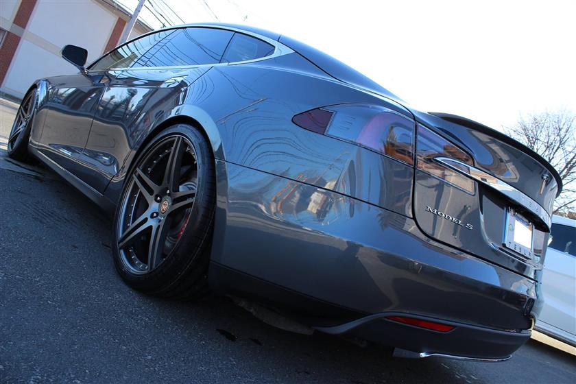 2014 Tesla Model S Lowered on 21″ BC Forged wheels
