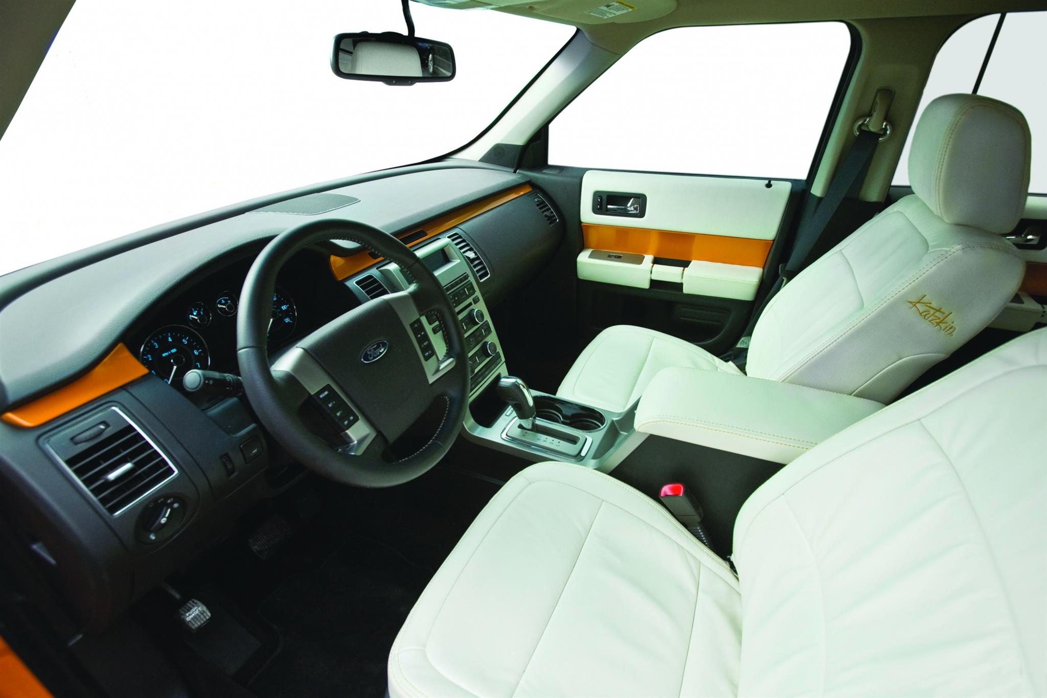 Orange Spice 2009 Ford Flex -  White Katzkin leather , Custom JL Audio sound system:, Power-adjustable pedals:, Multi-adjustable memory seats: