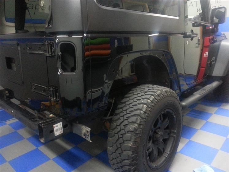 Black Wrangler Jeep Wrapped in 3M Matte Dark Gray