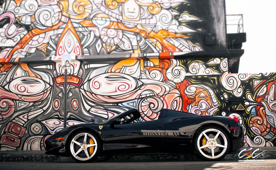 Ferrari 458 Spider with Custom Wheels