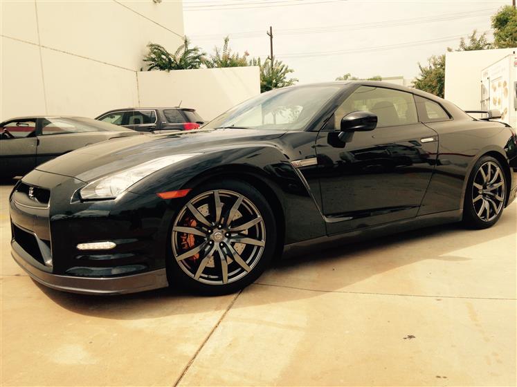 Washed and Waxed Black Nissan GT-R