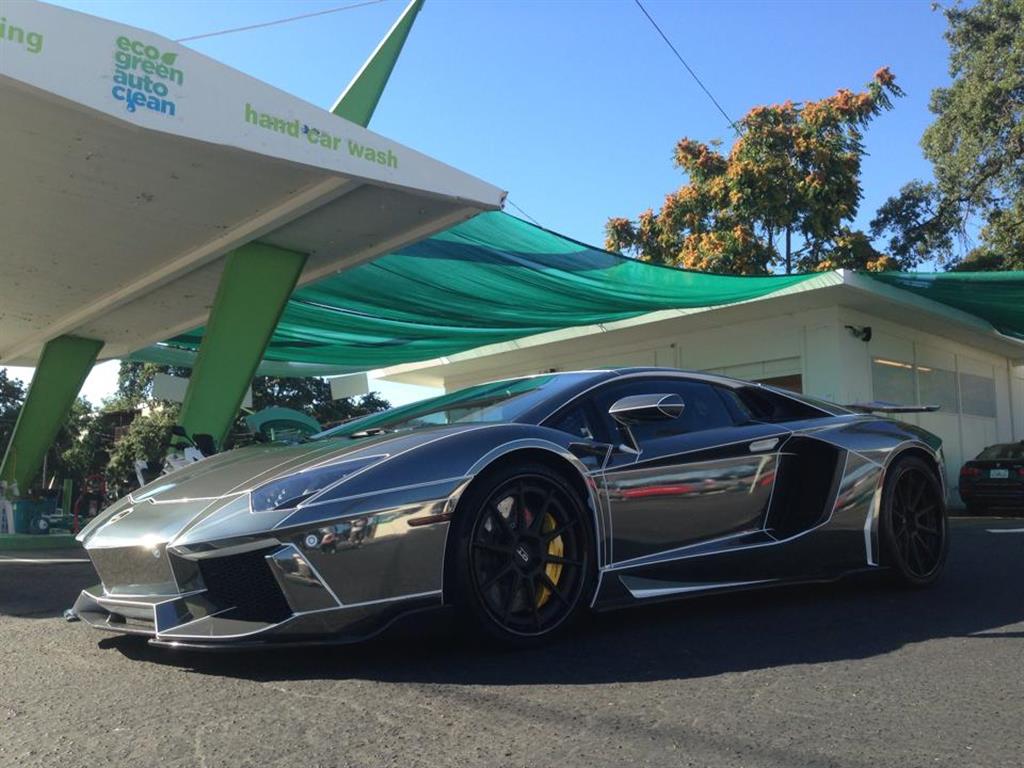 Lamborghini Aventador with Vinyl Wrap - Eco Green Auto Clean - Redwood ...