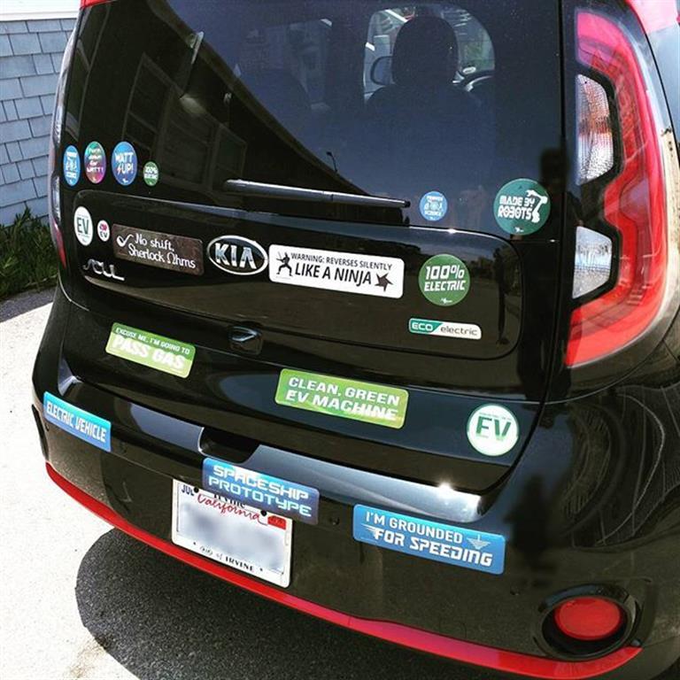 2015 KIA Soul EV -  Removable EV Stickers