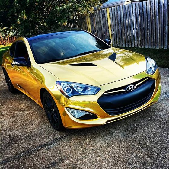 Hyundai Genesis Gold Wrapped
